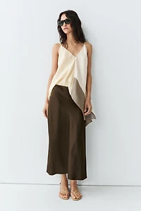 Flowing satin skirt