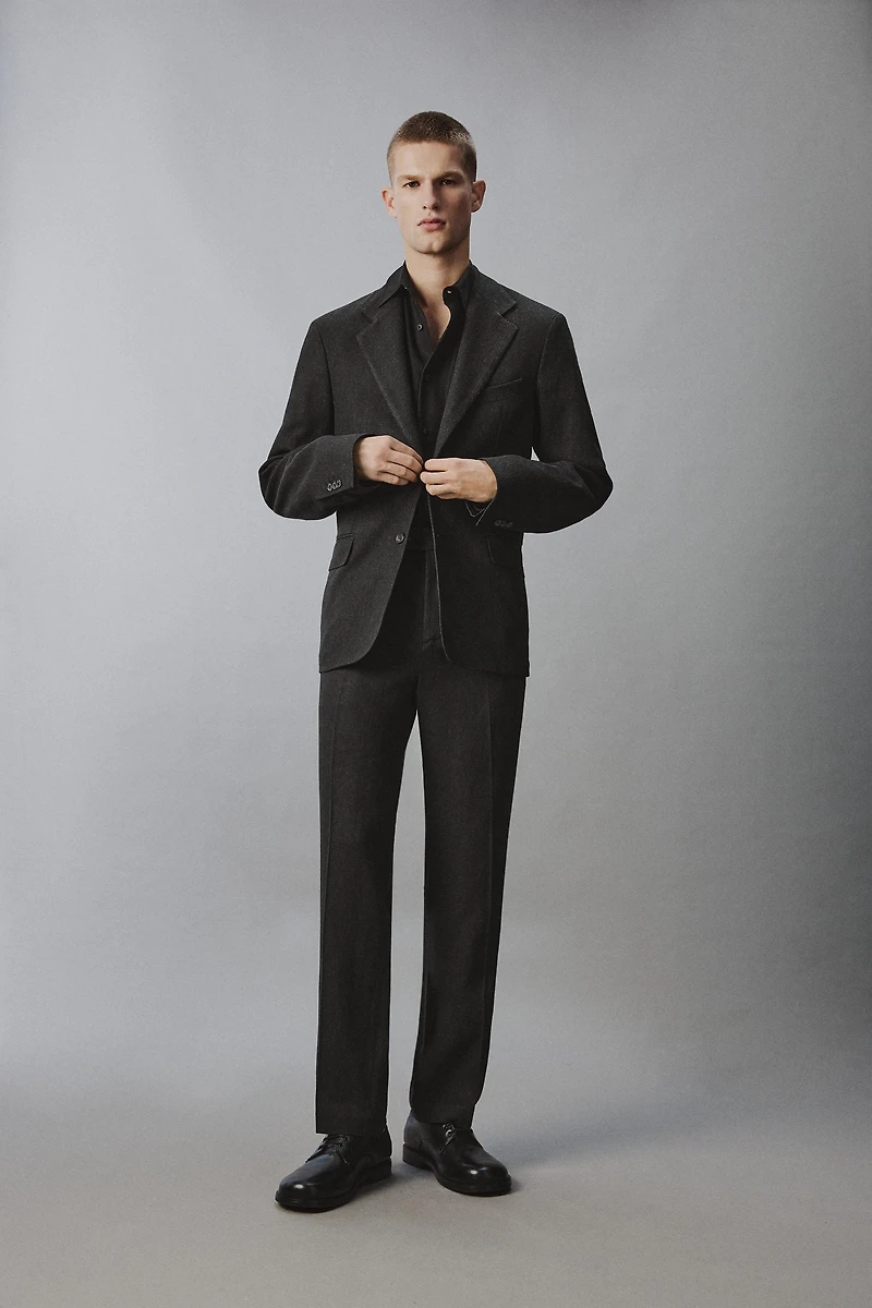 PANTALON DE COSTUME EN VISCOSE ET CHANVRE