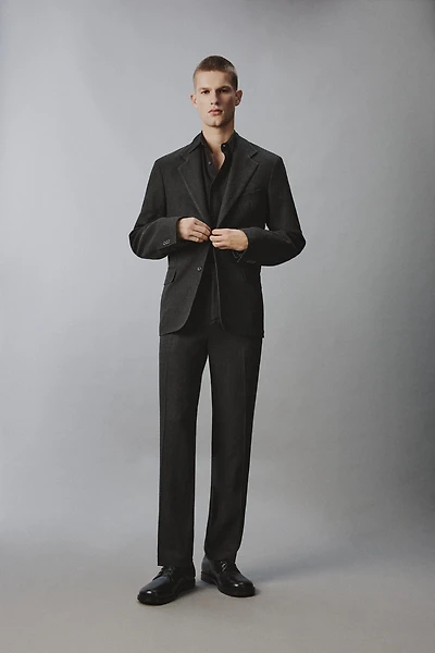PANTALON DE COSTUME EN VISCOSE ET CHANVRE