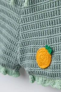 1-6 YEARS/ FRUIT CROCHET KNIT TOP AND SHORTS SET