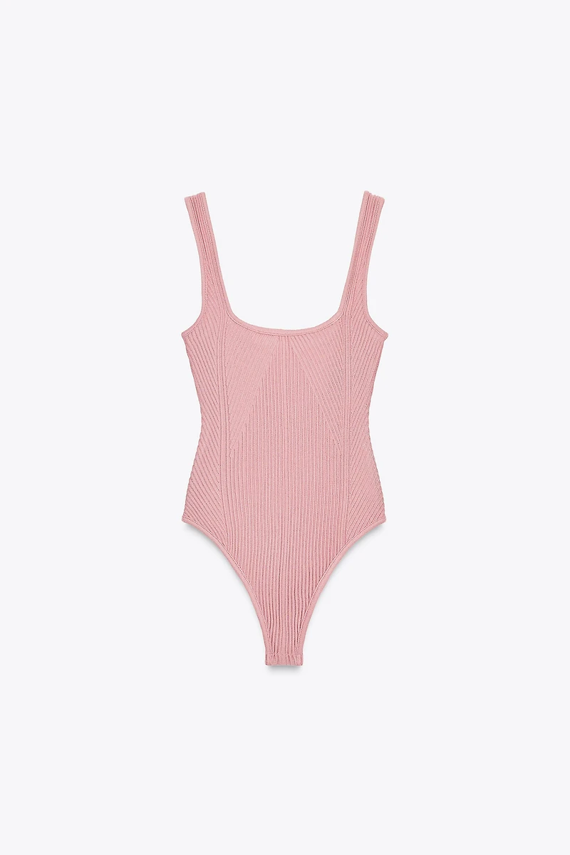 TEXTURED STRAPPY BODYSUIT