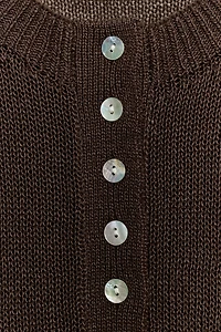 SHORT SLEEVE BUTTON KNIT JUMPER