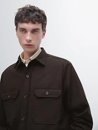 100% wool overshirt with pockets