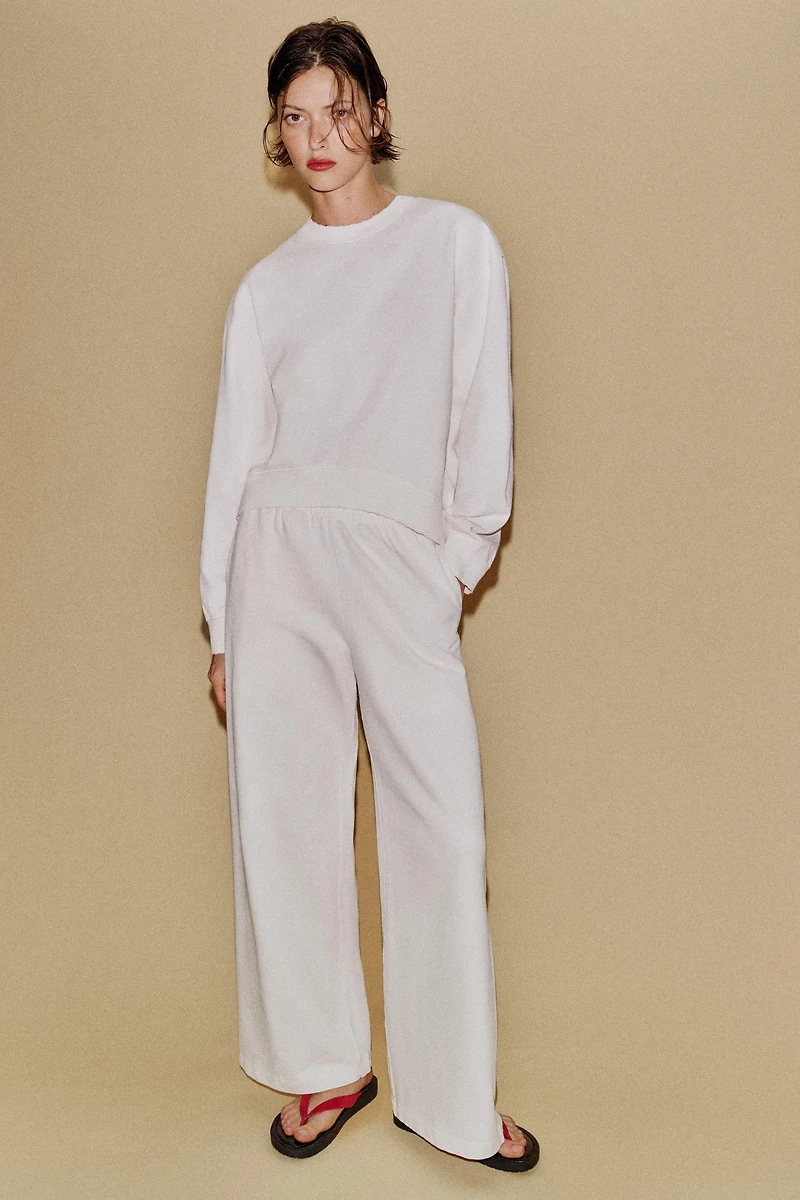PANTALON LARGE EFFET DÉLAVÉ