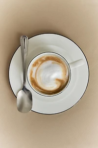 TASSE À THÉ ET SOUCOUPE BONE CHINA FILET NOIR