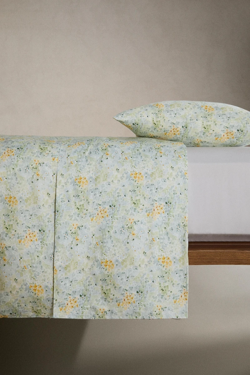FLORAL PRINT FLAT SHEET