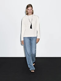 Long sleeve cotton sweatshirt