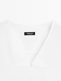 Blouse fluide lin à col en V