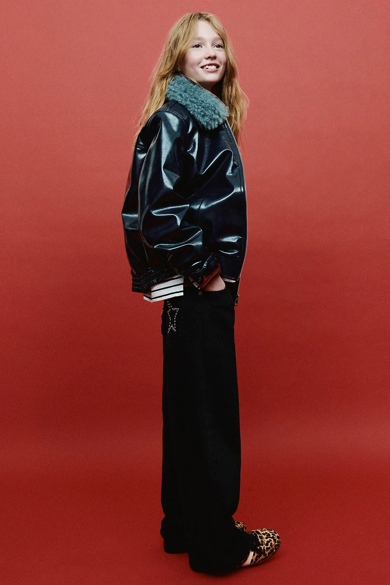 WIDE LEG STAR STUD JEANS