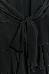 RUFFLED HALTER MINI DRESS