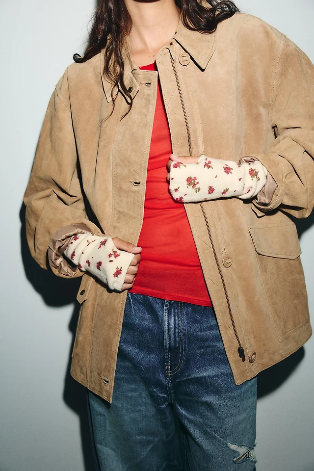 Zara FLORAL PRINT KNITTED GLOVES | Place Rosemère display picture 3