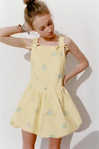 FLORAL BUBBLE HEM DRESS