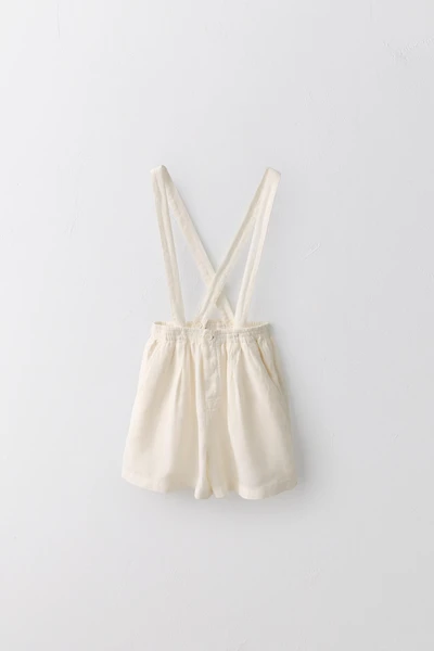 2-5 YEARS / LIMITED EDITION 100% LINEN REMOVABLE SUSPENDER SHORTS