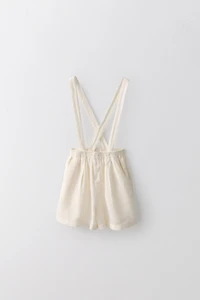 2-5 YEARS / LIMITED EDITION 100% LINEN REMOVABLE SUSPENDER SHORTS