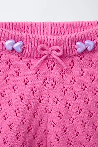 BEADED KNIT SHORTS