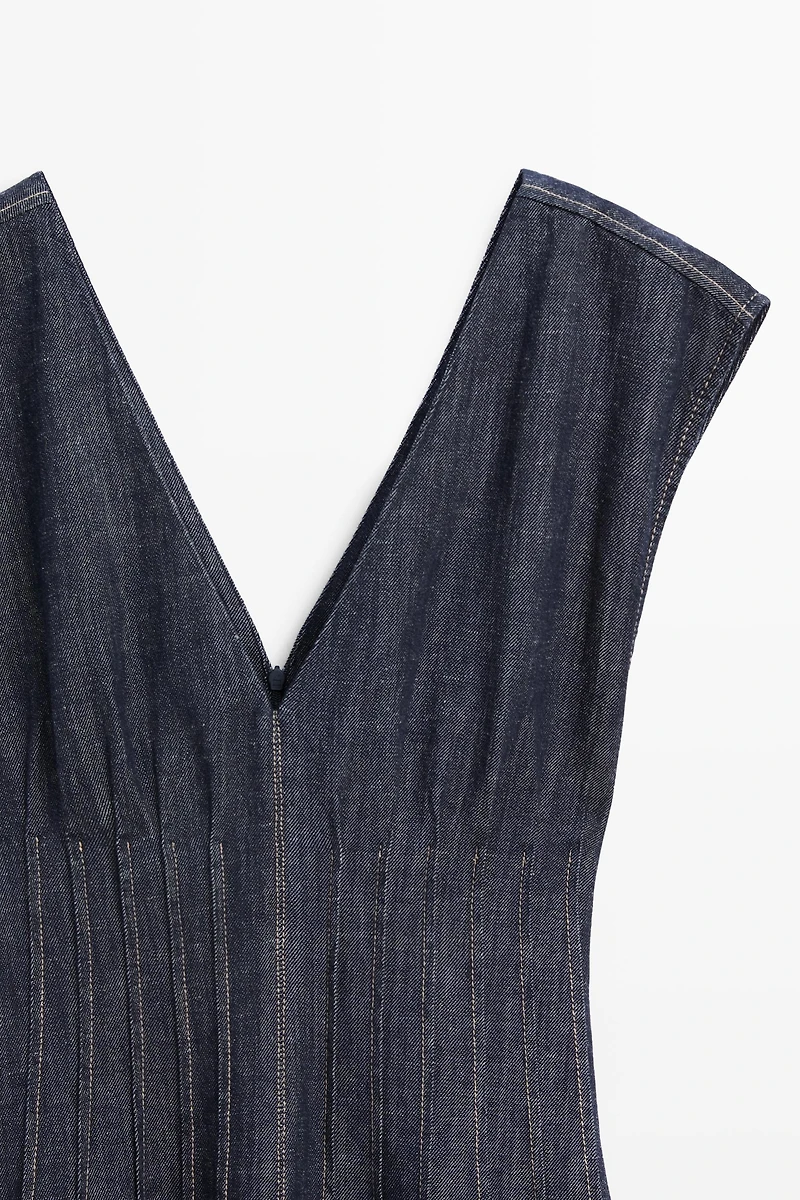 Denim midi dress