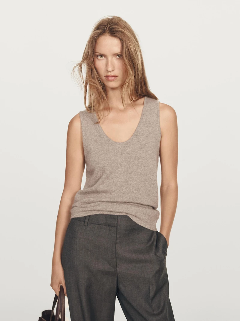 100% cashmere crew neck top