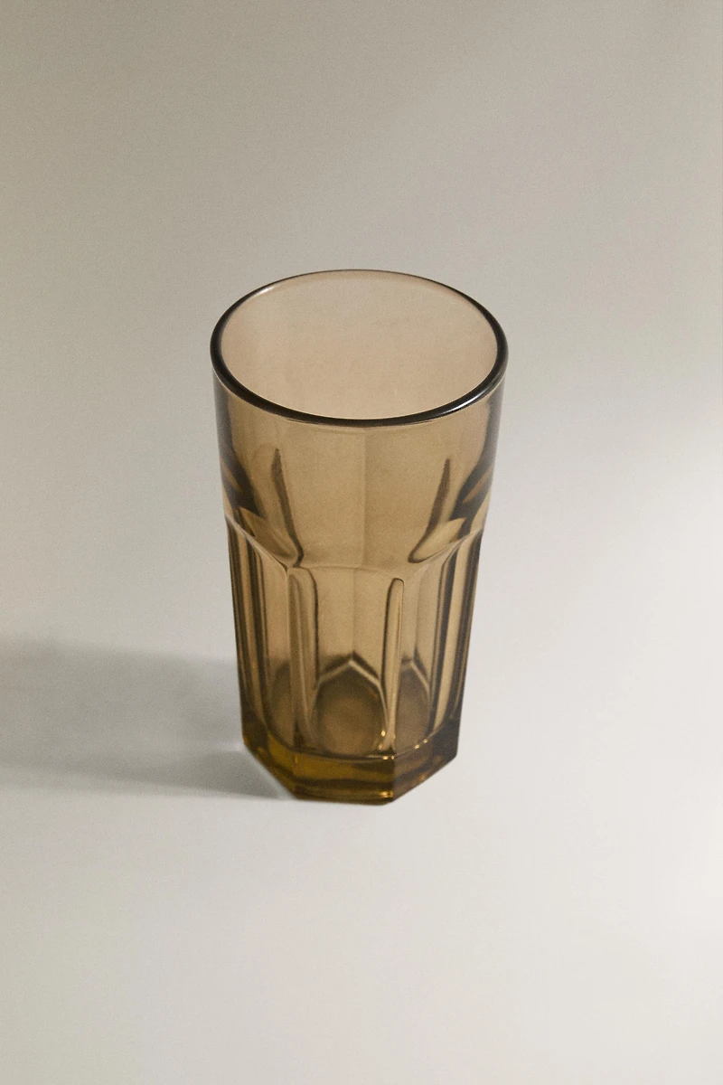 RAISED DESIGN GLASS TUMBLER