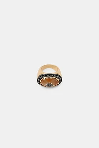 BAGUE OVALE PIERRE ET BRILLANTS