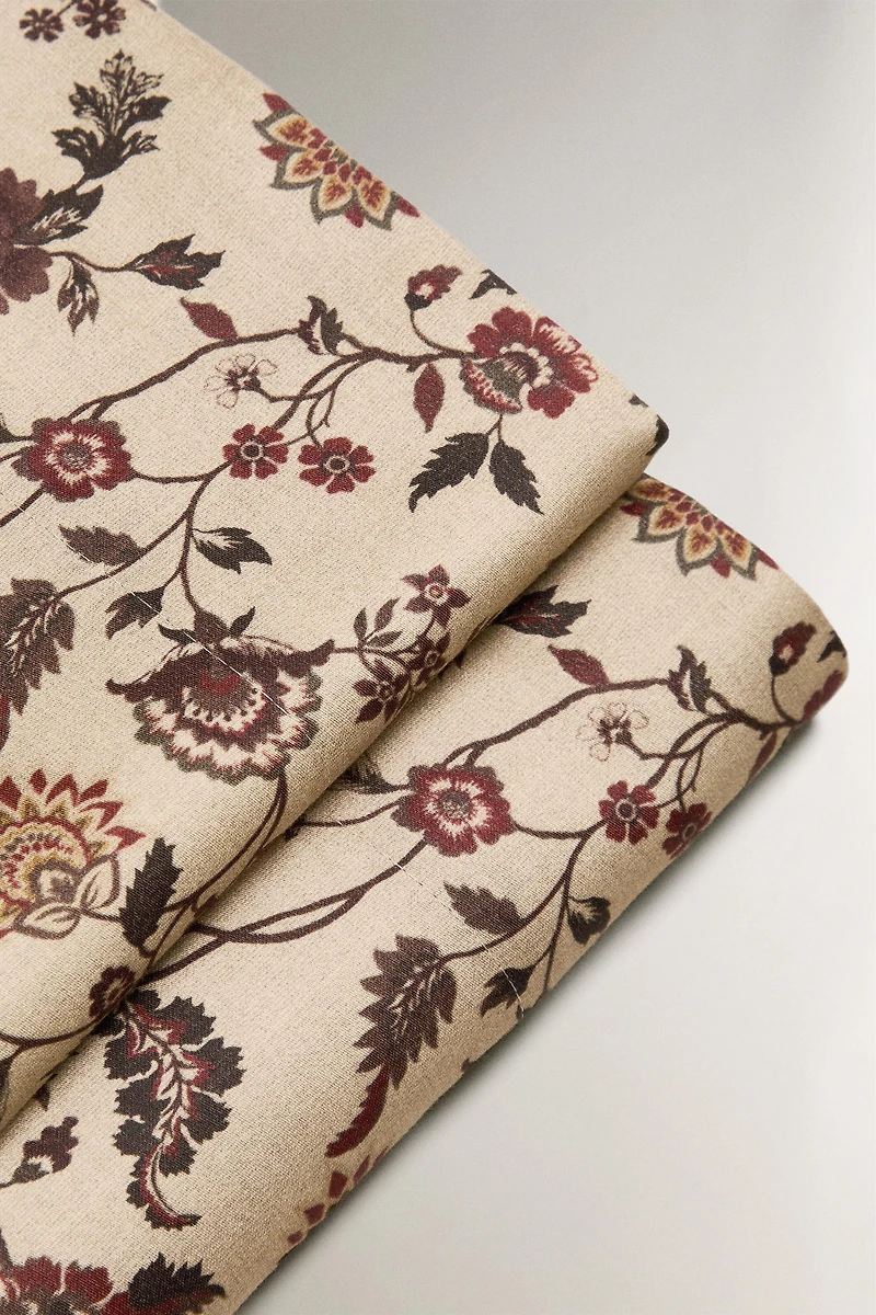DRAP DE DESSUS SATIN IMPRIMÉ FLEURS