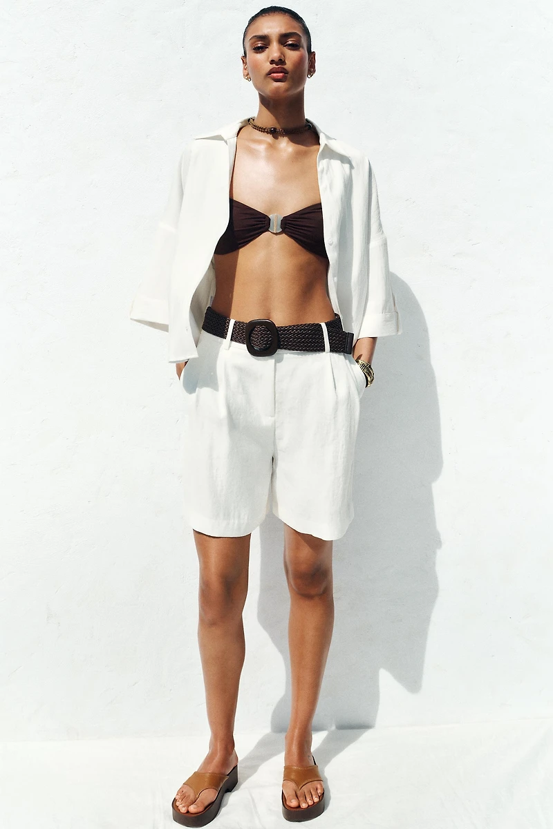 BERMUDA PINCES CEINTURE