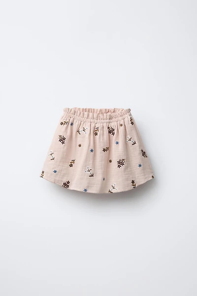 EMBROIDERED SKORT
