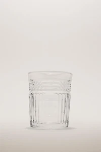 RAISED DESIGN GLASS TUMBLER