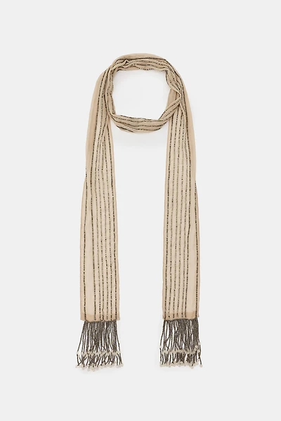 BEADED FRINGE SCARF