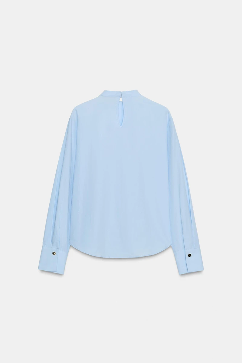 POPLIN BLOUSE WITH BOW