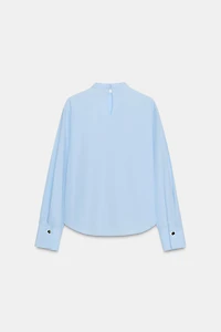 POPLIN BLOUSE WITH BOW