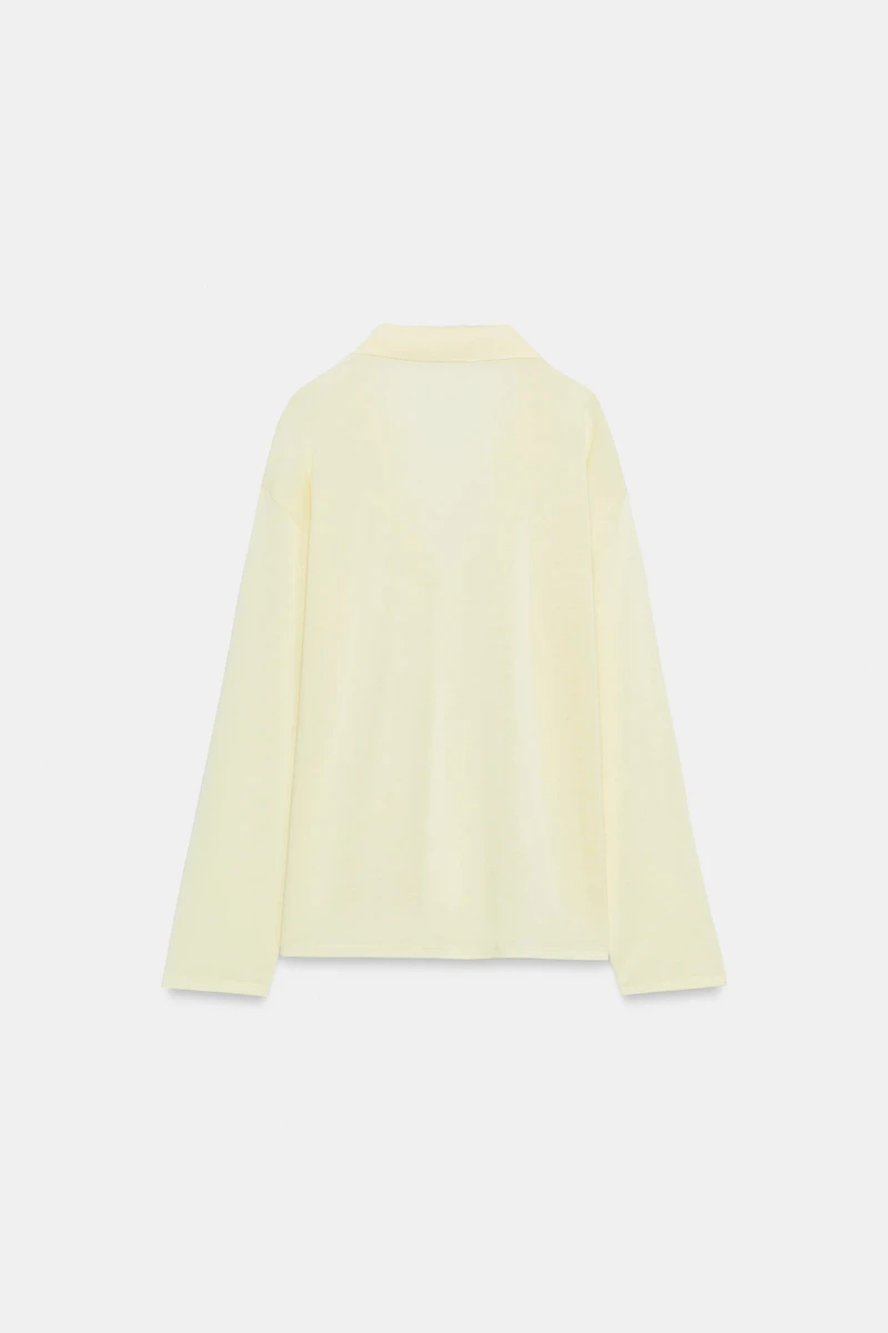 LONG SLEEVE FLOWY POLO SHIRT