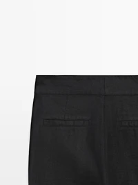100% linen kick flare fit pants