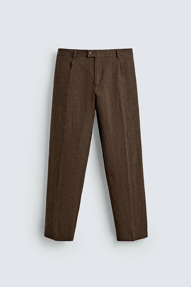 PANTALON REGULAR FIT COSTUME 100% LIN