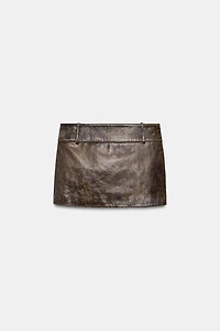 100% LEATHER MINI SKIRT ZW COLLECTION LIMITED EDITION