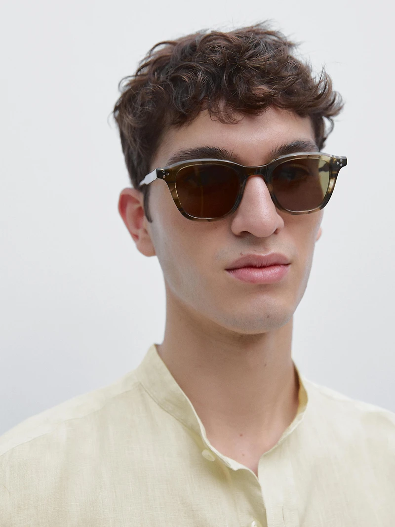 Chemise slim à col mao