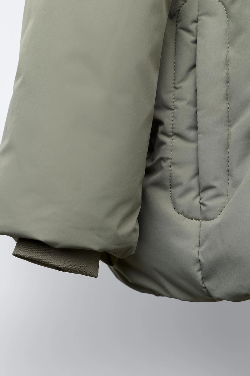 WATER REPELLENT HOODED PUFFER COAT