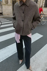 HERRINGBONE SHORT COAT