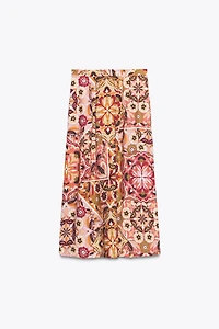 PRINTED RUSTIC MIDI SKIRT