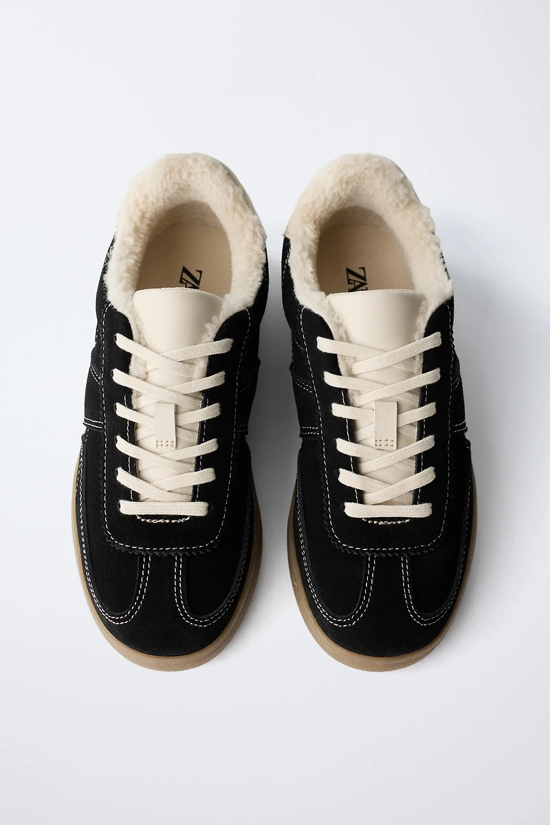 SHEARLING DETAIL SNEAKERS