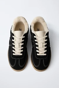 SHEARLING DETAIL SNEAKERS