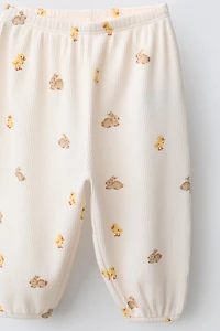 ENSEMBLE TEXTURÉ T-SHIRT ET PANTALON LAPINS