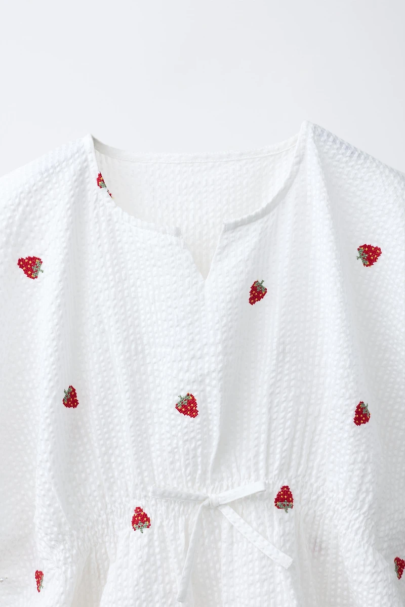 CAFTAN FRAISES BRODÉES