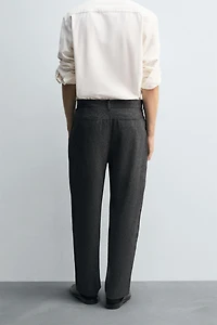 TEXTURED TAPERED FIT PANTS