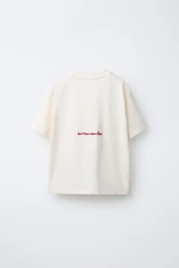 EMBROIDERED AND TEXT T-SHIRT