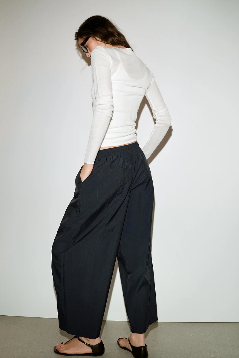 BARREL PANTS WITH ELASTIC WAIST