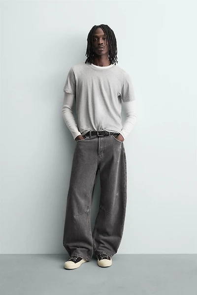 PANTALON BARREL FIT DÉLAVÉ