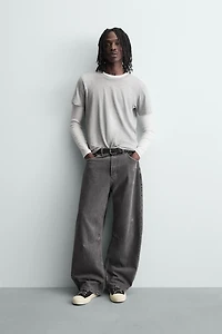 PANTALON BARREL FIT DÉLAVÉ