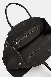 SPLIT LEATHER SHOULDER BAG