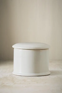 WHITE BATHROOM ORGANIZER JAR