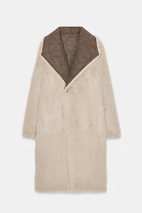 REVERSIBLE FAUX FUR DOUBLE-FACED COAT